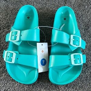 Shade & Shore Blue Sandals with Adjustable Straps